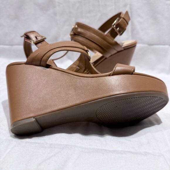 Tommy Hilfiger Mare Wedge Sandals Women’s Size 9.5 – Tan Platform Heels - Picture 6 of 6